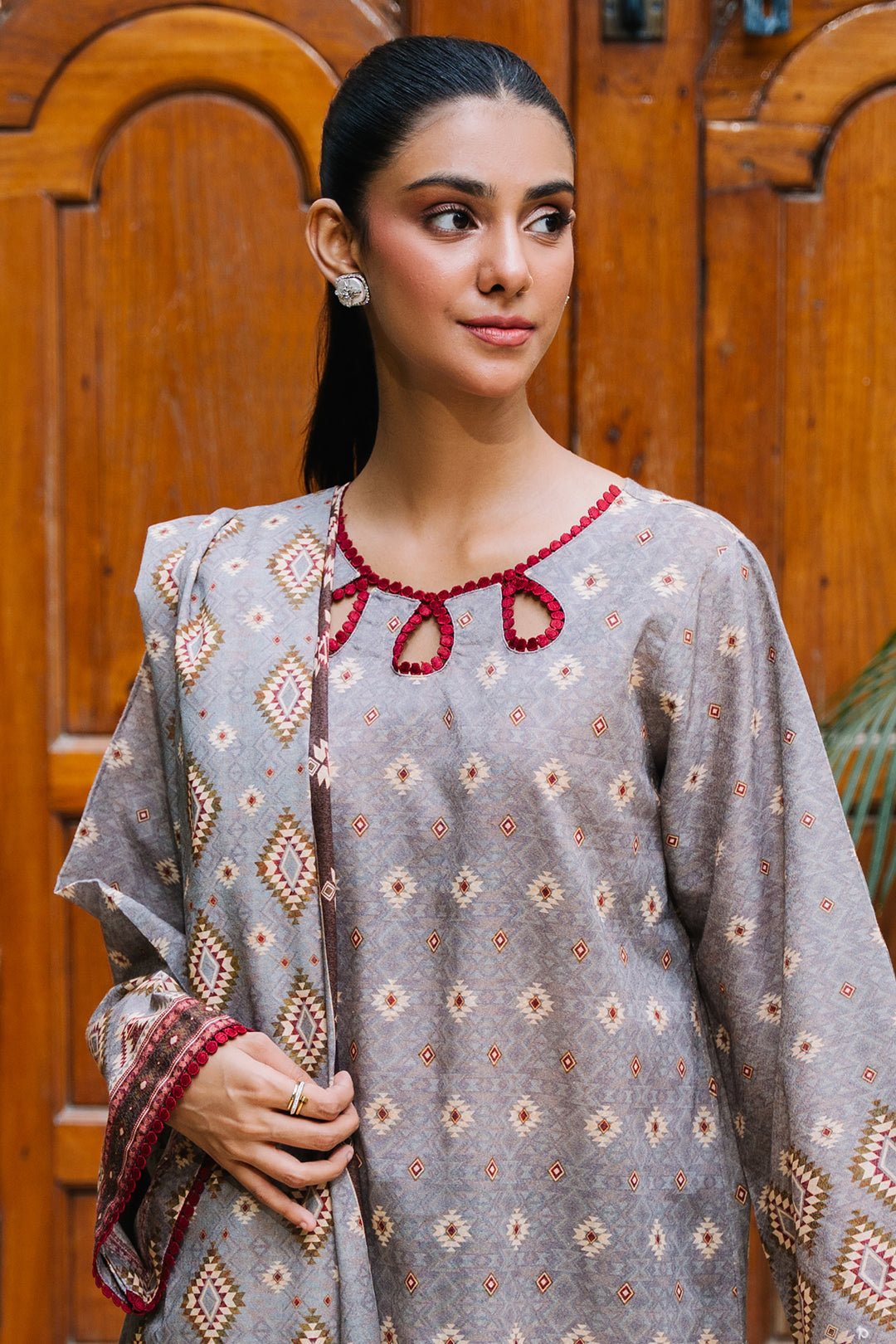 Zellbury | Unstitched 3 Piece Karandi | Shirt Shalwar Dupatta - 0209 - House Of Hania