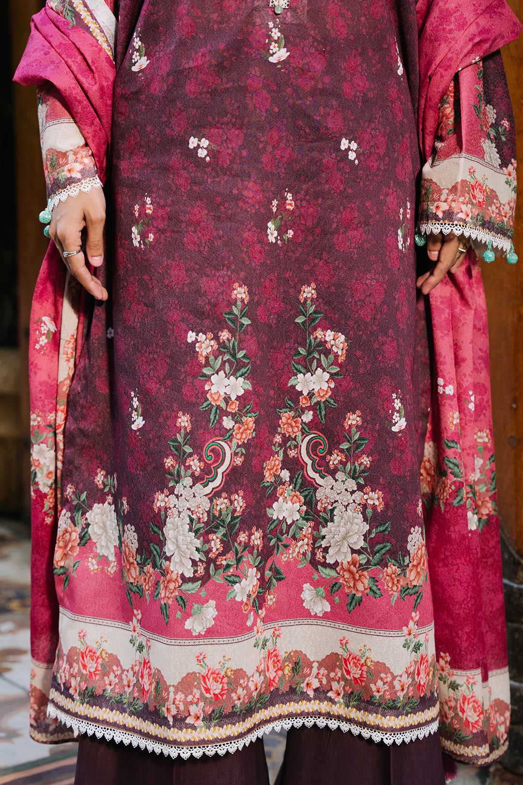 Zellbury | Unstitched 3 Piece Karandi | Shirt Shalwar Dupatta - 0301 - House Of Hania