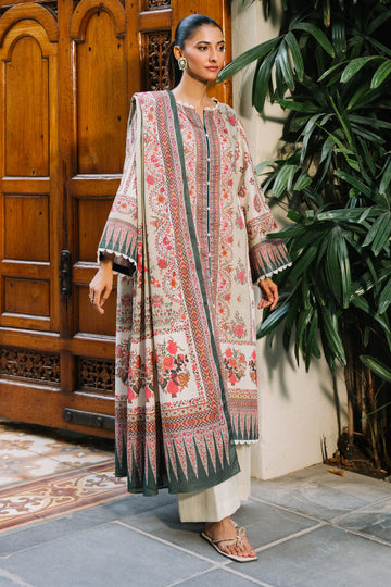 Zellbury | Unstitched 3 Piece Karandi | Shirt Shalwar Dupatta - 0302 - House Of Hania