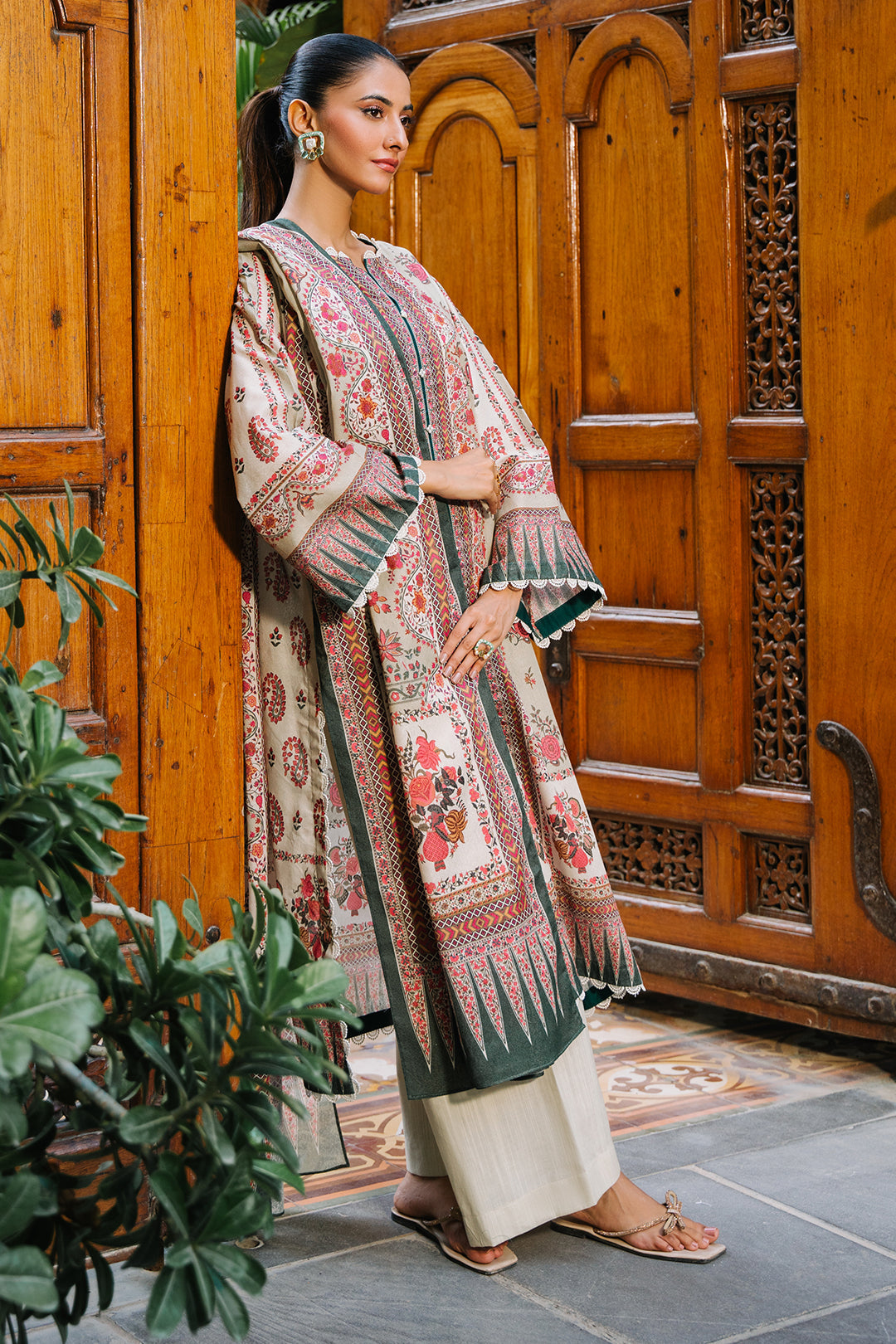 Zellbury | Unstitched 3 Piece Karandi | Shirt Shalwar Dupatta - 0302 - House Of Hania