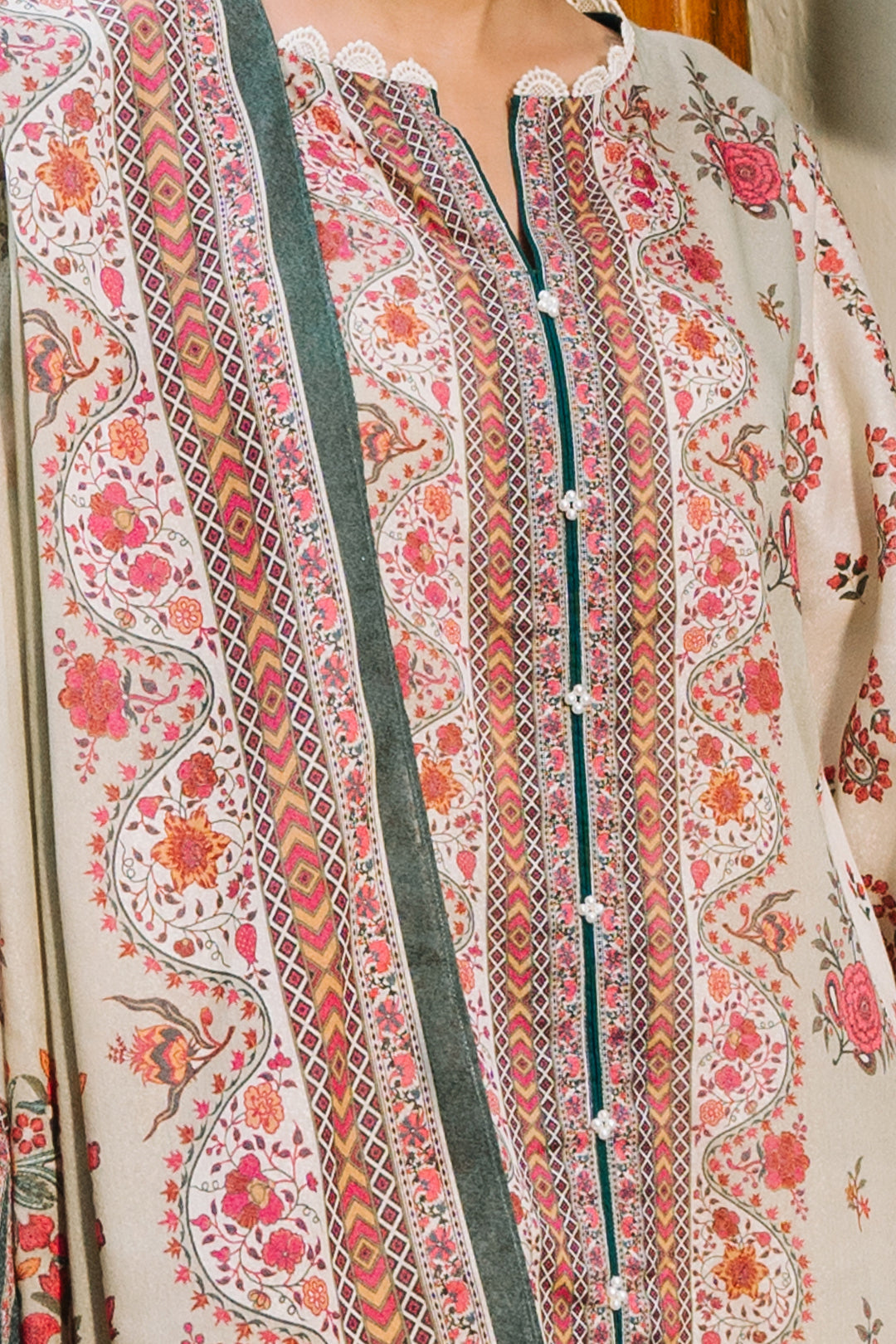 Zellbury | Unstitched 3 Piece Karandi | Shirt Shalwar Dupatta - 0302 - House Of Hania