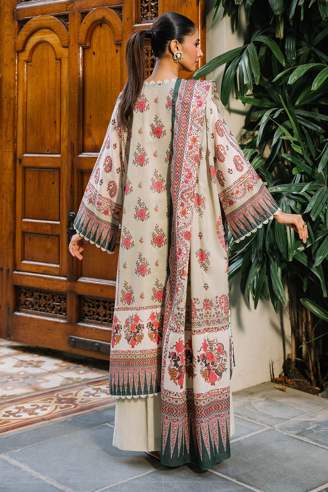 Zellbury | Unstitched 3 Piece Karandi | Shirt Shalwar Dupatta - 0302 - House Of Hania