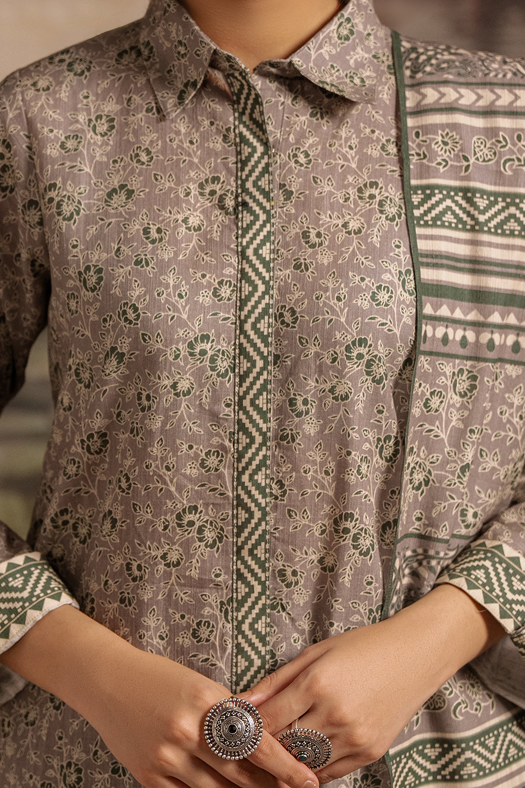 Zellbury | Unstitched 3 Piece Karandi | Shirt Shalwar Dupatta - 0457 - House Of Hania
