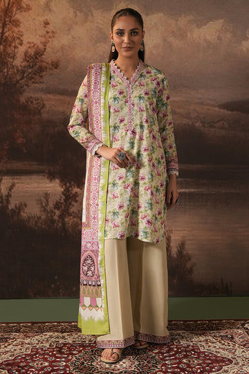 Zellbury | Unstitched 3 Piece Karandi | Shirt Shalwar Dupatta - 0458 - House Of Hania