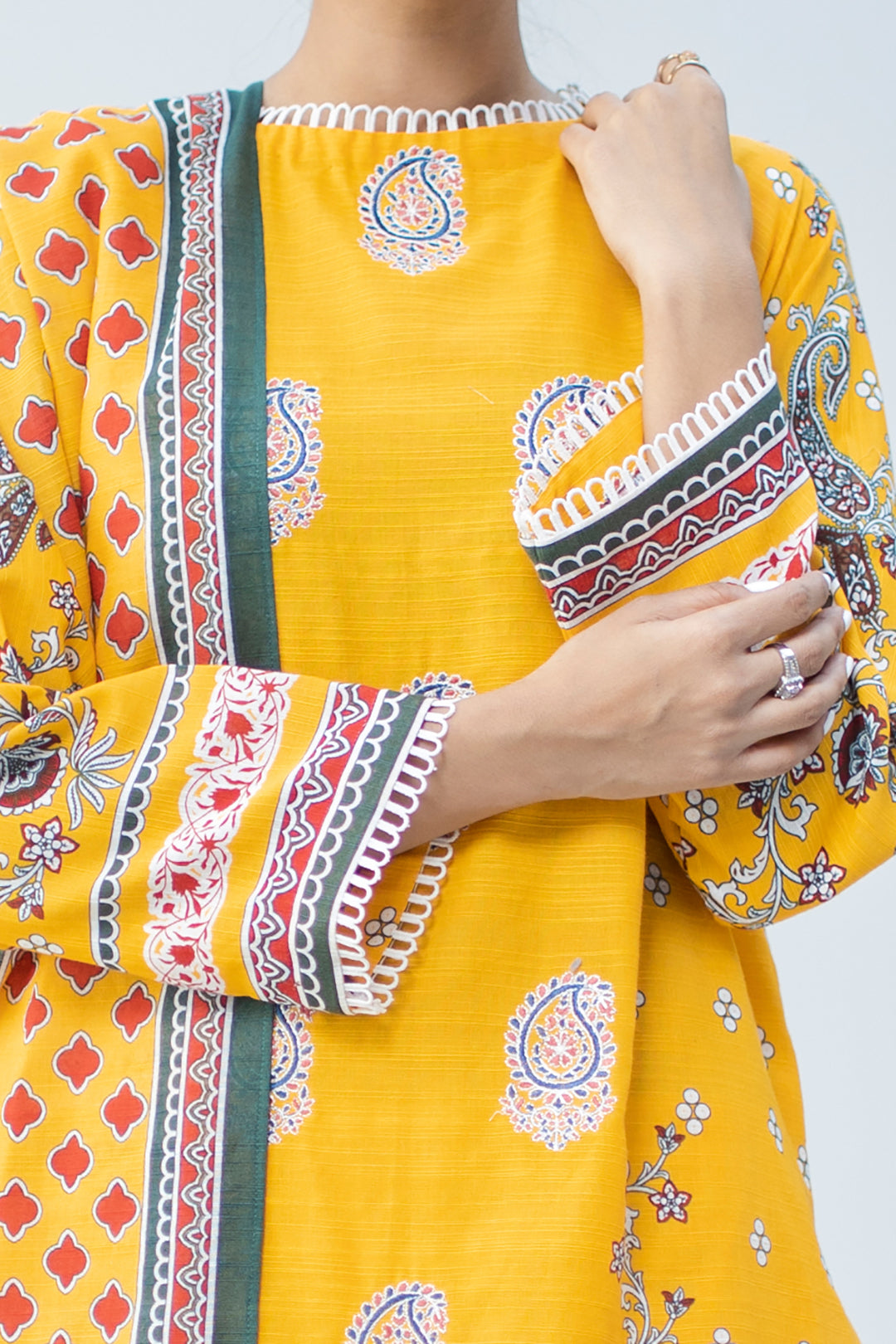Zellbury | Unstitched 3 Piece Khaddar | Embroidered Shirt Dupatta - 0799 - House Of Hania