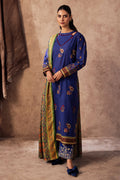 Zellbury | Unstitched 3 Piece Khaddar | Embroidered Shirt Shalwar Dupatta - 0221 - House Of Hania