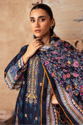 Zellbury | Unstitched 3 Piece Khaddar | Embroidered Shirt Shalwar Dupatta - 0225 - House Of Hania