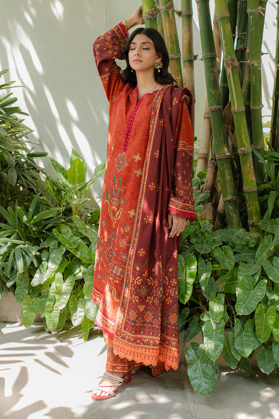 Zellbury | Unstitched 3 Piece Khaddar | Embroidered Shirt Shalwar Dupatta - 0233 - House Of Hania