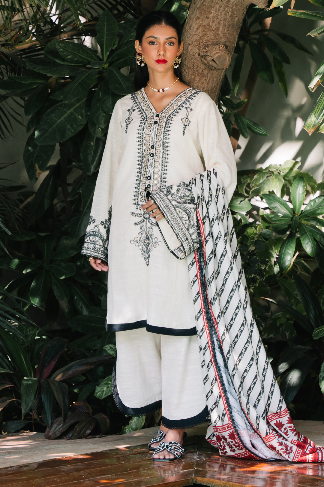 Zellbury | Unstitched 3 Piece Khaddar | Embroidered Shirt Shalwar Dupatta - 0239 - House Of Hania