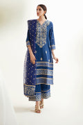 Zellbury | Unstitched 3 Piece Khaddar | Embroidered Shirt Shalwar Dupatta - 0295 - House Of Hania