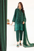 Zellbury | Unstitched 3 Piece Khaddar | Embroidered Shirt Shalwar Dupatta - 0302 - House Of Hania