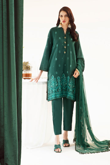 Zellbury | Unstitched 3 Piece Khaddar | Embroidered Shirt Shalwar Dupatta - 0302 - House Of Hania