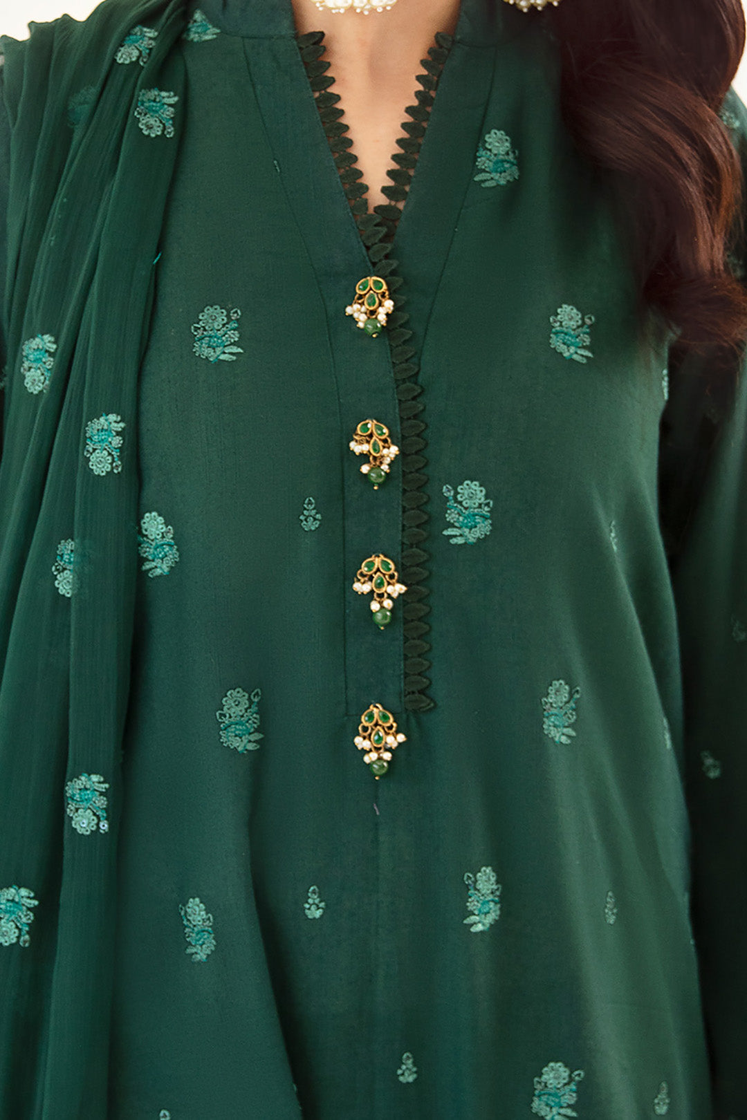 Zellbury | Unstitched 3 Piece Khaddar | Embroidered Shirt Shalwar Dupatta - 0302 - House Of Hania