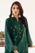 Zellbury | Unstitched 3 Piece Khaddar | Embroidered Shirt Shalwar Dupatta - 0302 - House Of Hania