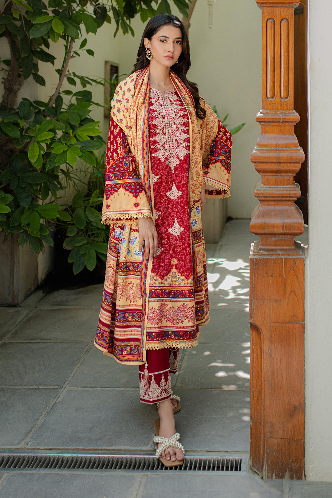Zellbury | Unstitched 3 Piece Khaddar | Embroidered Shirt Shalwar Dupatta - 0309 - House Of Hania
