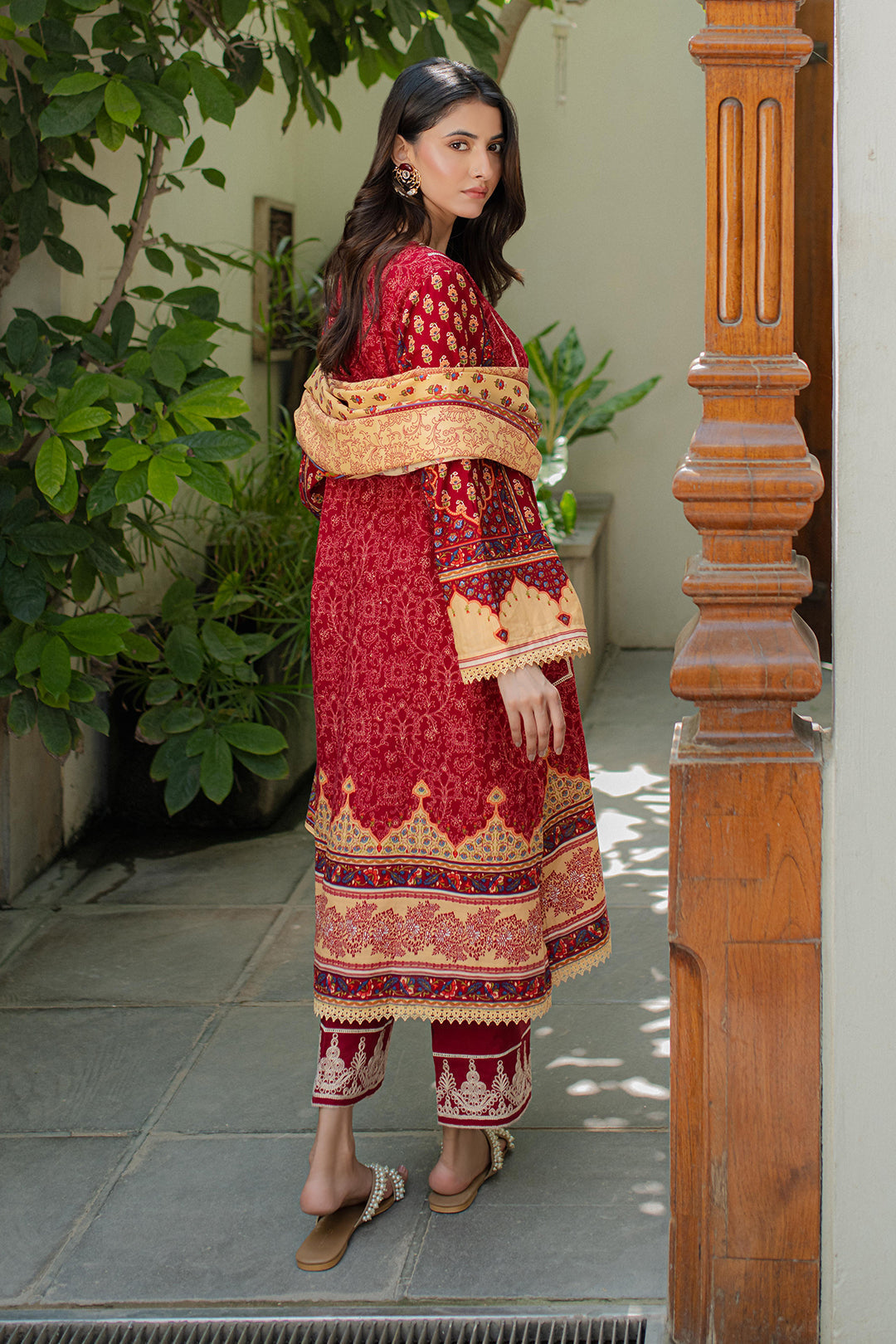 Zellbury | Unstitched 3 Piece Khaddar | Embroidered Shirt Shalwar Dupatta - 0309 - House Of Hania