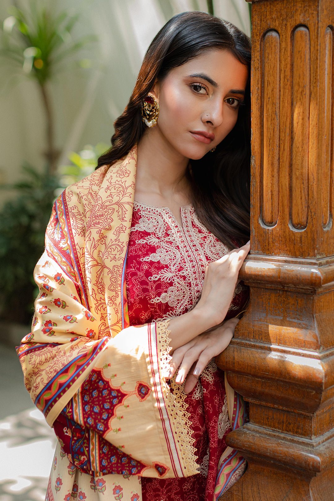 Zellbury | Unstitched 3 Piece Khaddar | Embroidered Shirt Shalwar Dupatta - 0309 - House Of Hania