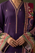 Zellbury | Unstitched 3 Piece Khaddar | Embroidered Shirt Shalwar Dupatta - 0311 - House Of Hania