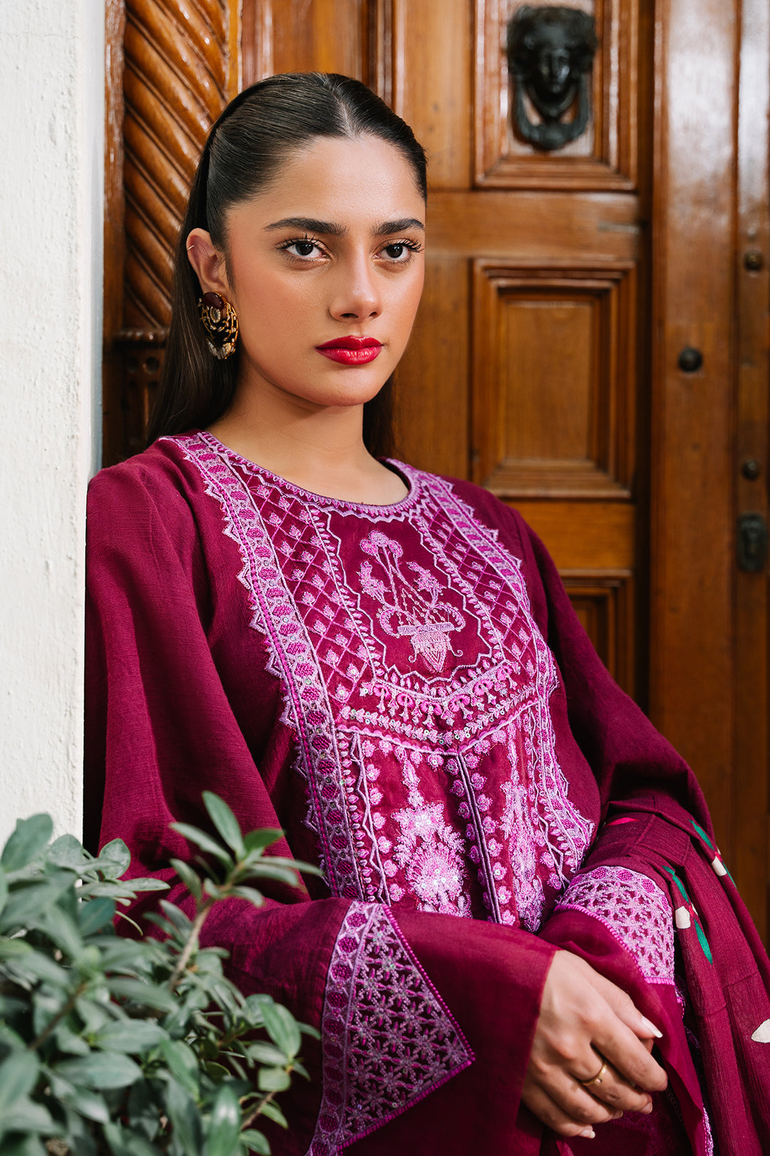 Zellbury | Unstitched 3 Piece Khaddar | Embroidered Shirt Shalwar Dupatta - 0319 - House Of Hania