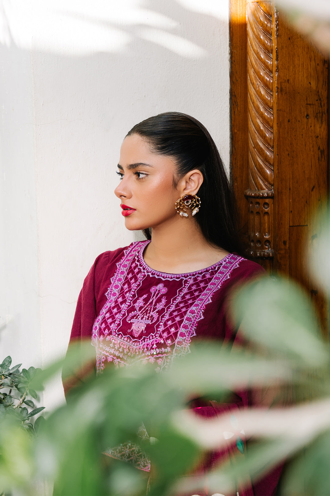 Zellbury | Unstitched 3 Piece Khaddar | Embroidered Shirt Shalwar Dupatta - 0319 - House Of Hania