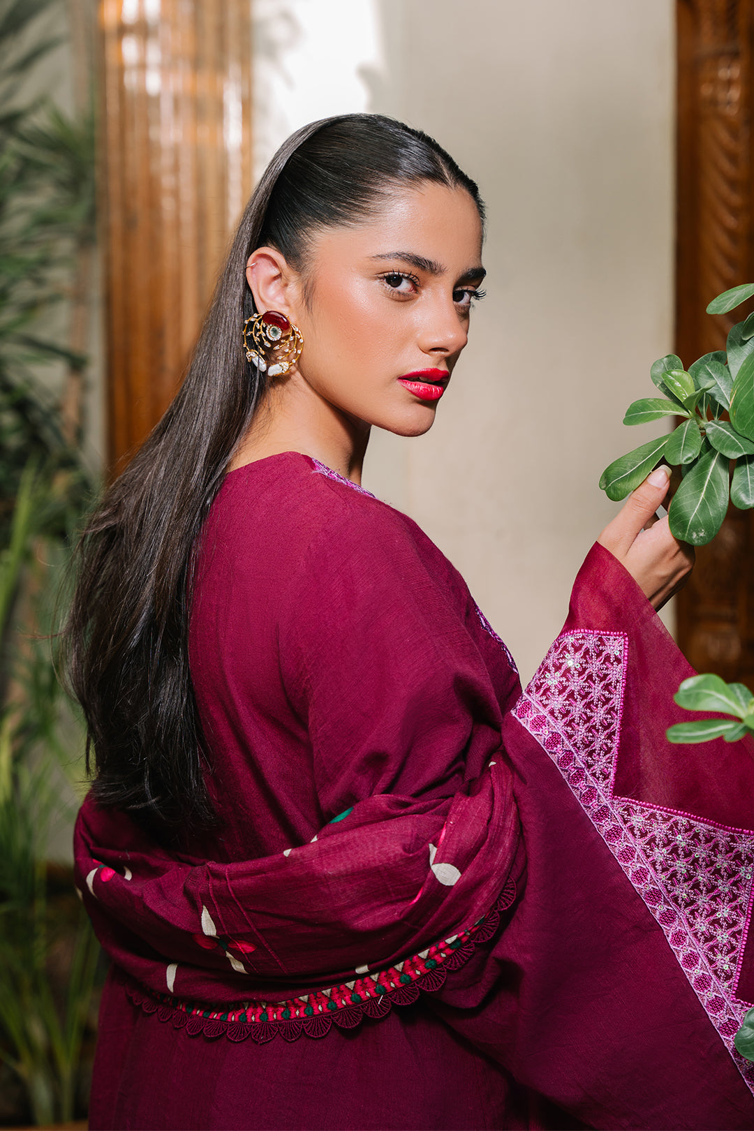 Zellbury | Unstitched 3 Piece Khaddar | Embroidered Shirt Shalwar Dupatta - 0319 - House Of Hania