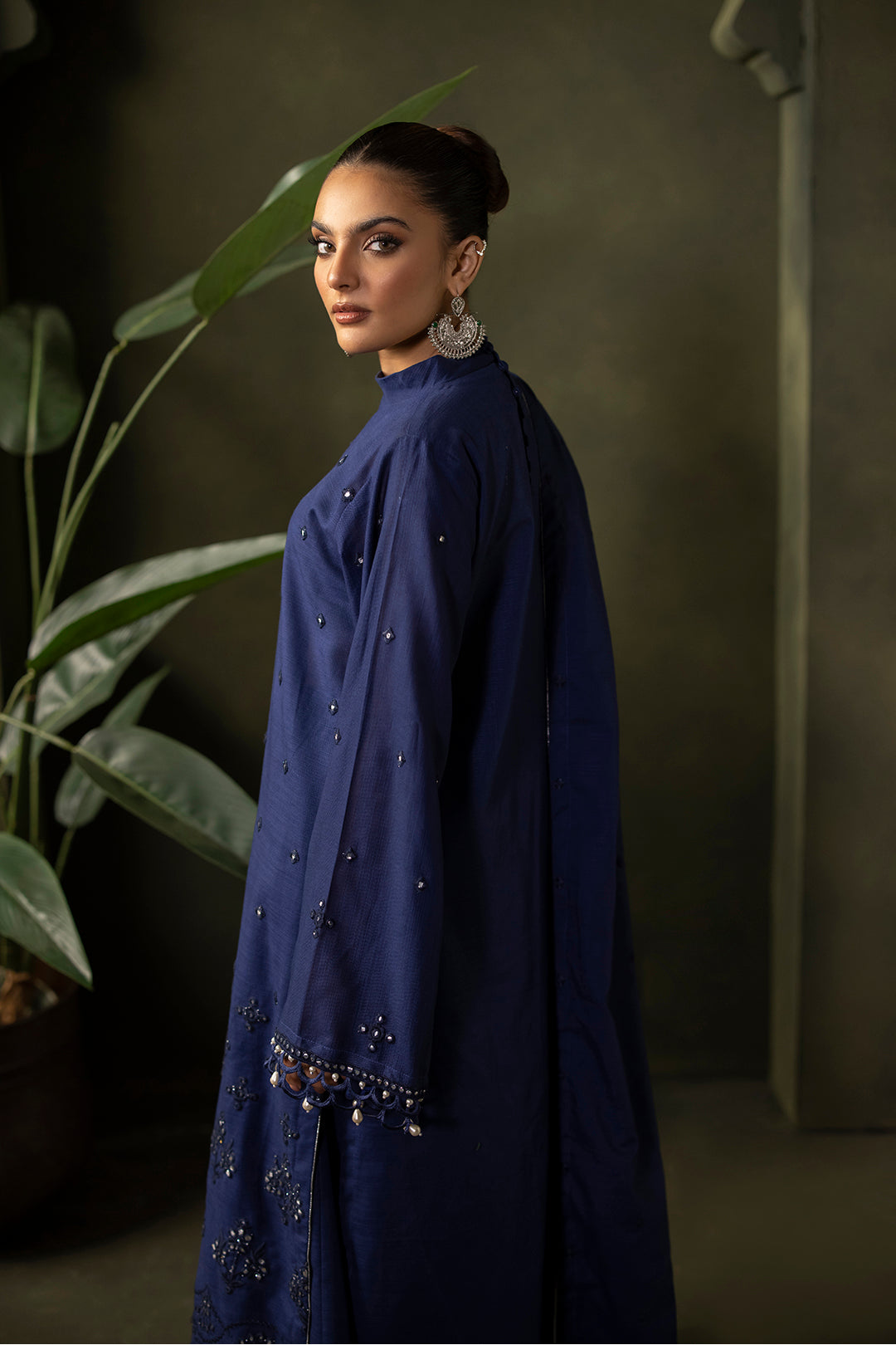 Zellbury | Unstitched 3 Piece Khaddar | Embroidered Shirt Shalwar Dupatta - 0322 - House Of Hania