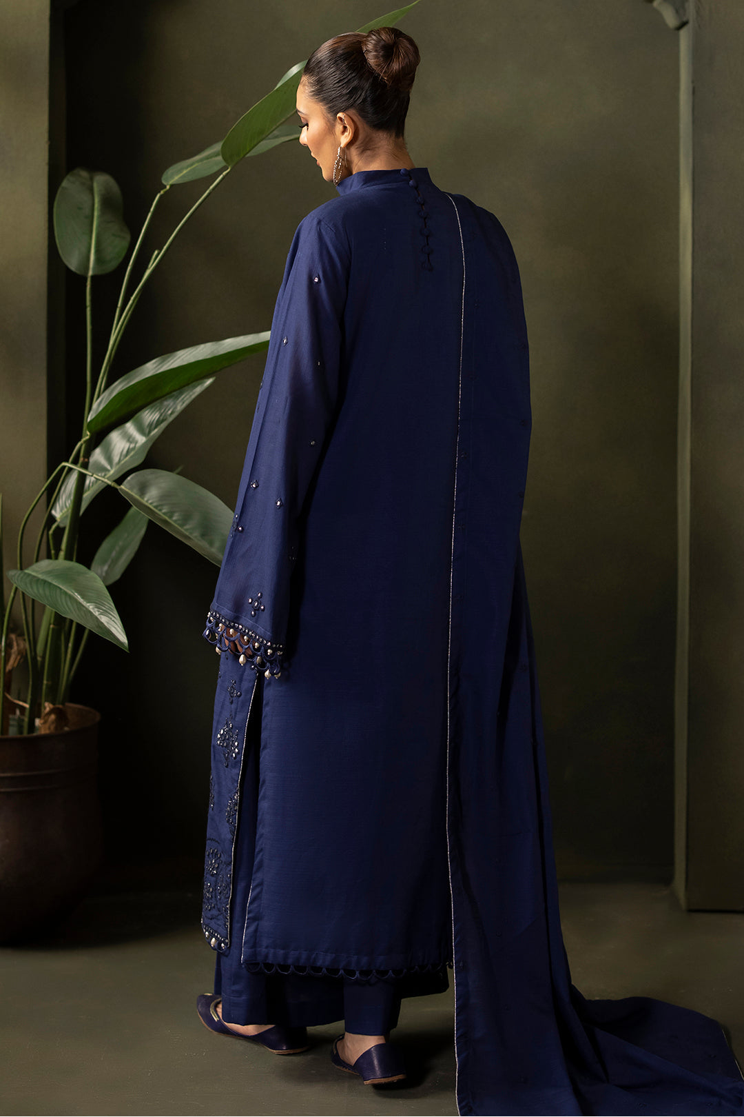 Zellbury | Unstitched 3 Piece Khaddar | Embroidered Shirt Shalwar Dupatta - 0322 - House Of Hania