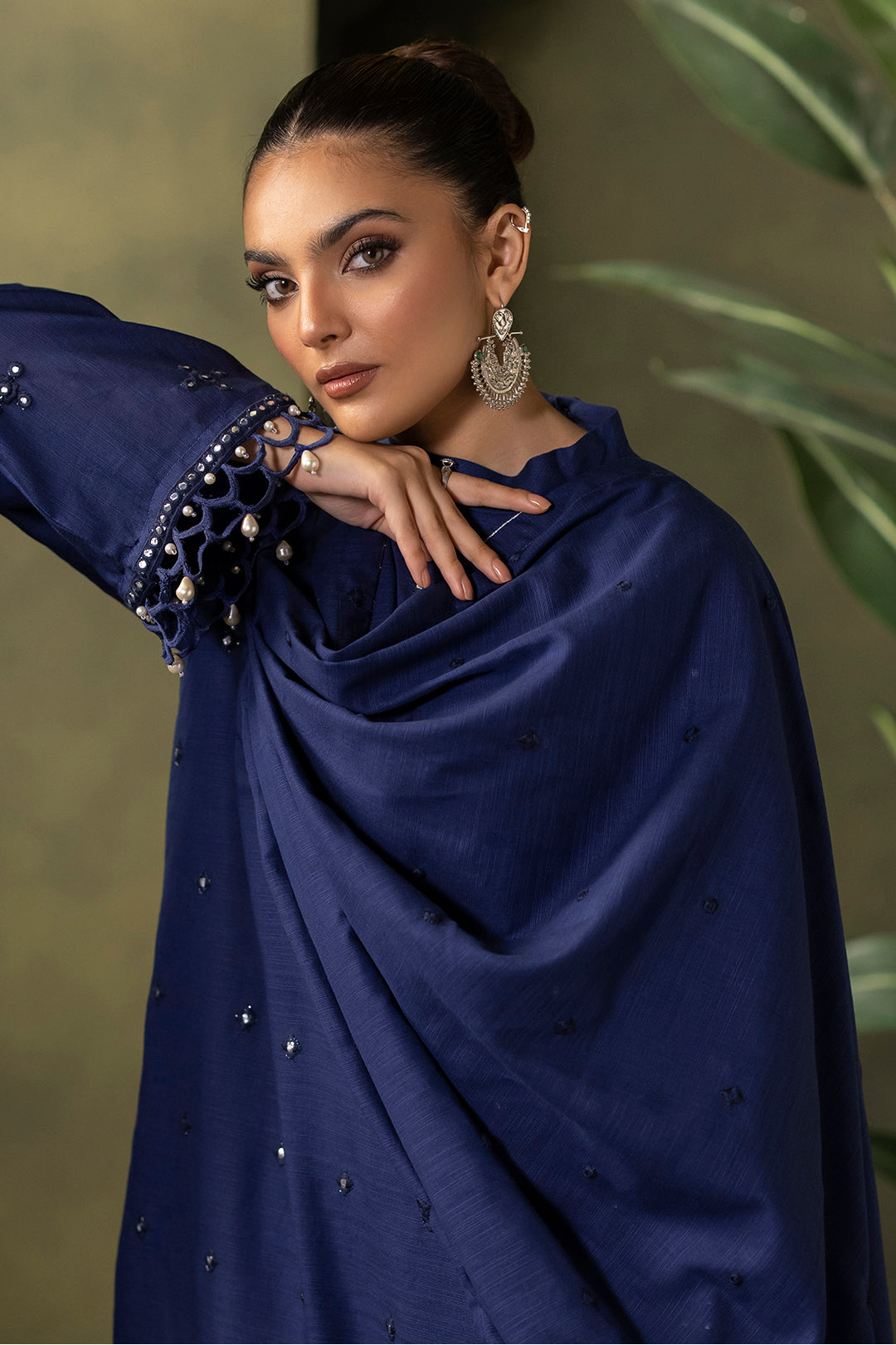 Zellbury | Unstitched 3 Piece Khaddar | Embroidered Shirt Shalwar Dupatta - 0322 - House Of Hania