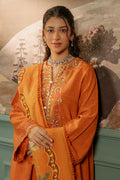 Zellbury | Unstitched 3 Piece Khaddar | Embroidered Shirt Shalwar Dupatta - 0413 - House Of Hania