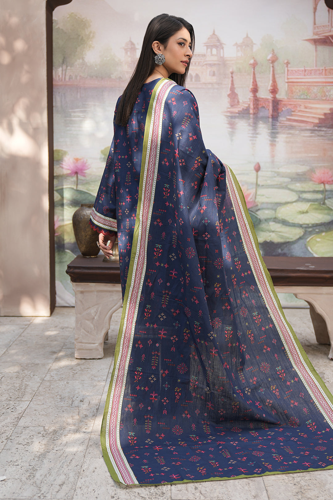 Zellbury | Unstitched 3 Piece Khaddar | Embroidered Shirt Shalwar Dupatta - 0478 - House Of Hania