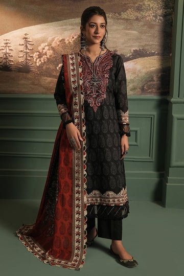 Zellbury | Unstitched 3 Piece Khaddar | Embroidered Shirt Shalwar Dupatta - 0480 - House Of Hania