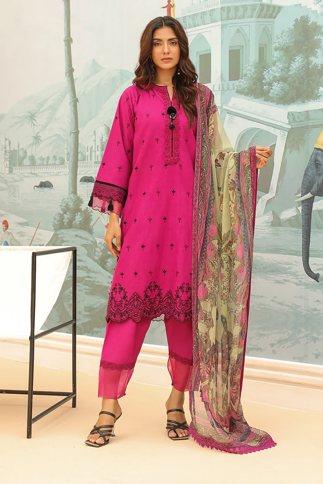 Zellbury | Unstitched 3 Piece Khaddar | Embroidered Shirt Shalwar Dupatta - 0772 - House Of Hania