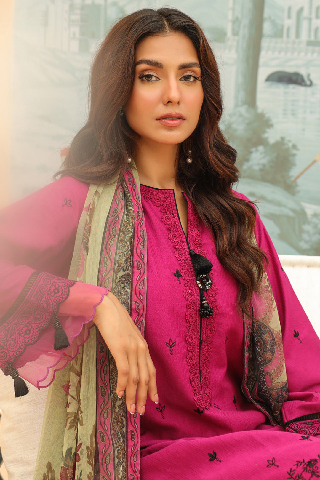Zellbury | Unstitched 3 Piece Khaddar | Embroidered Shirt Shalwar Dupatta - 0772 - House Of Hania