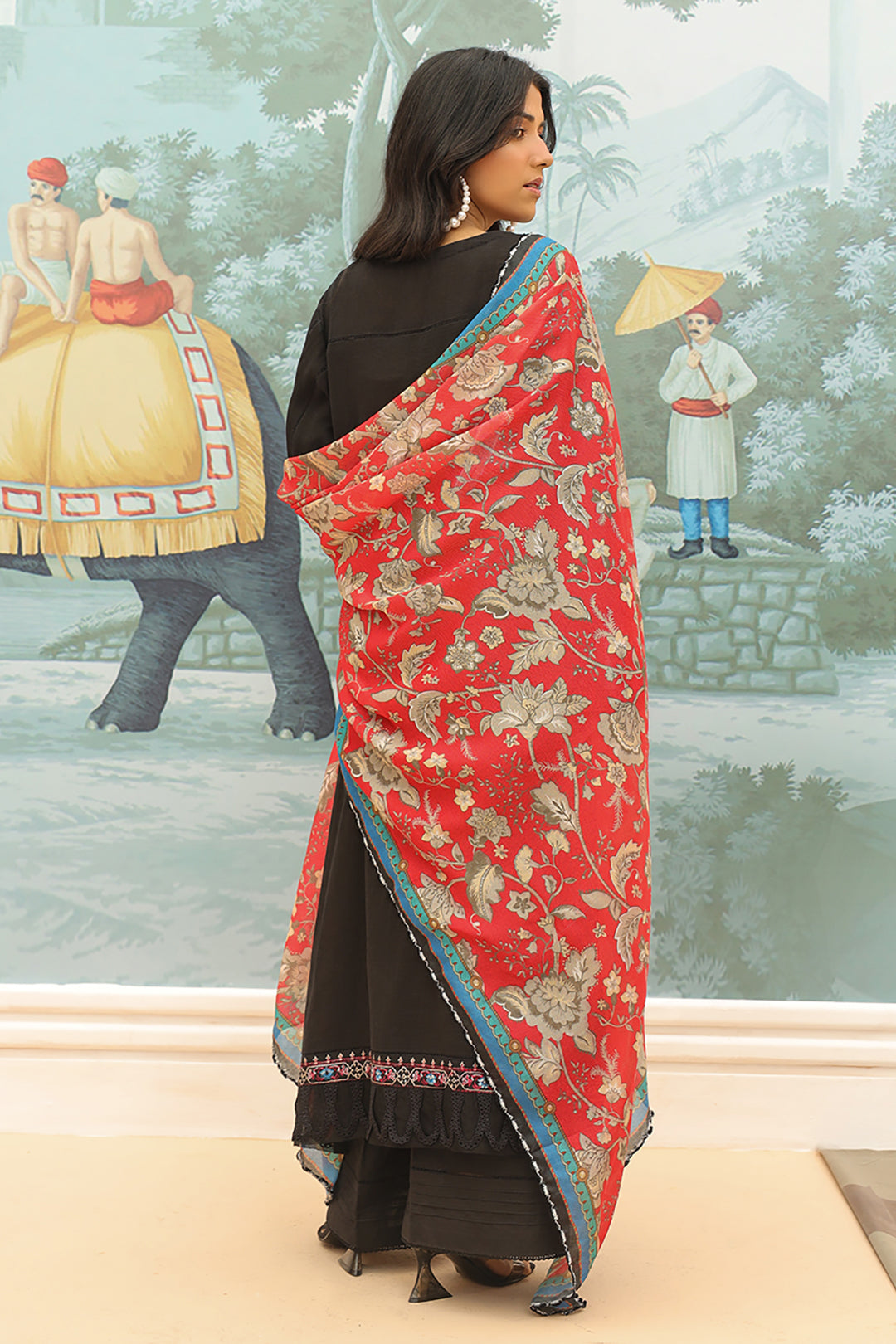 Zellbury | Unstitched 3 Piece Khaddar | Embroidered Shirt Shalwar Dupatta - 0776 - House Of Hania