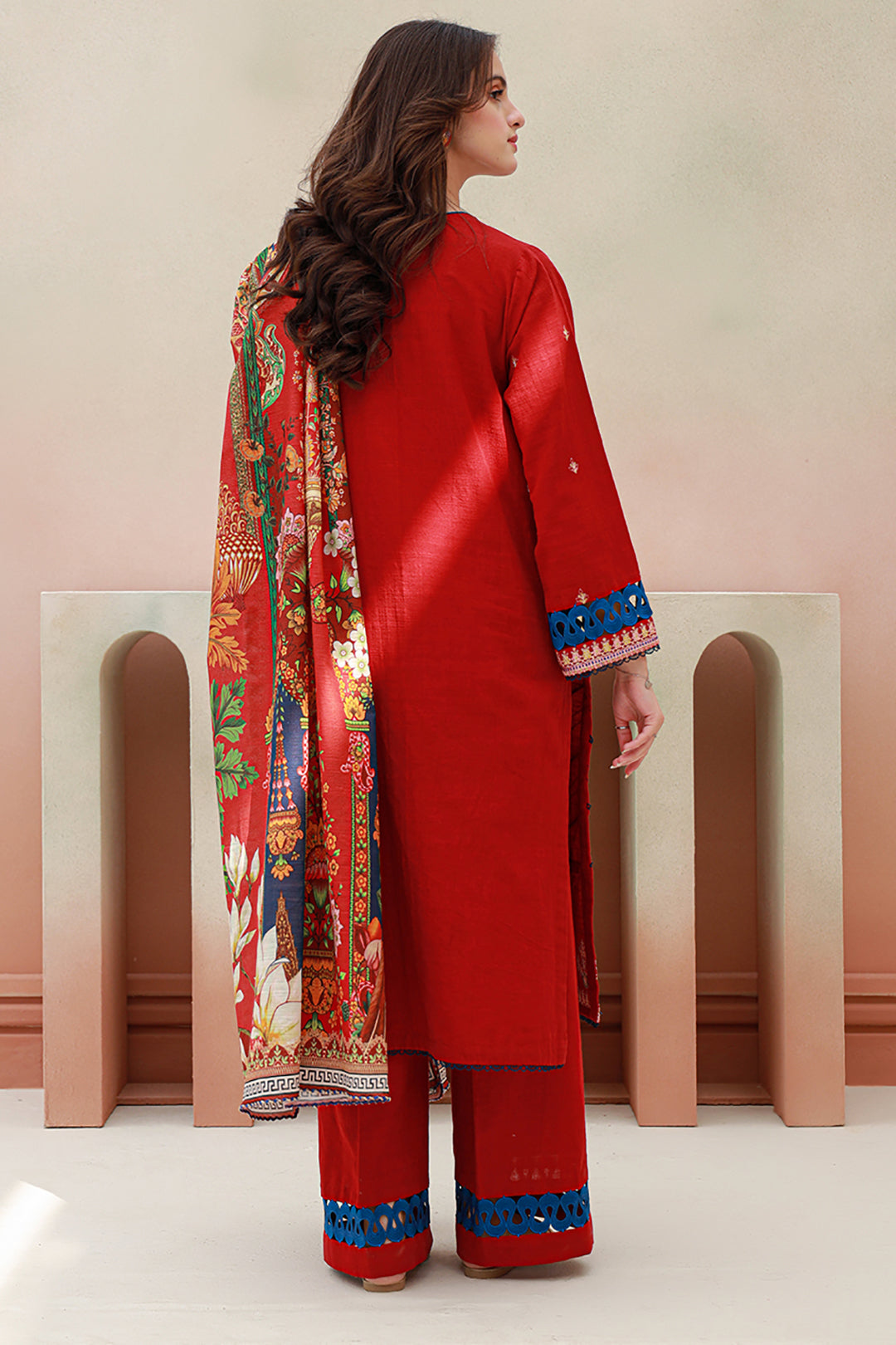 Zellbury | Unstitched 3 Piece Khaddar | Embroidered Shirt Shalwar Dupatta - 0848 - House Of Hania