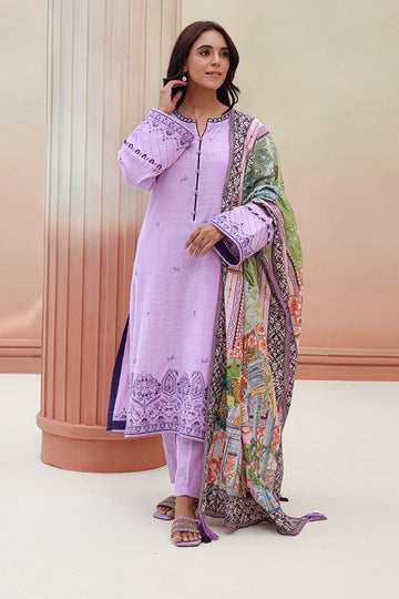 Zellbury | Unstitched 3 Piece Khaddar | Embroidered Shirt Shalwar Dupatta - 0854 - House Of Hania