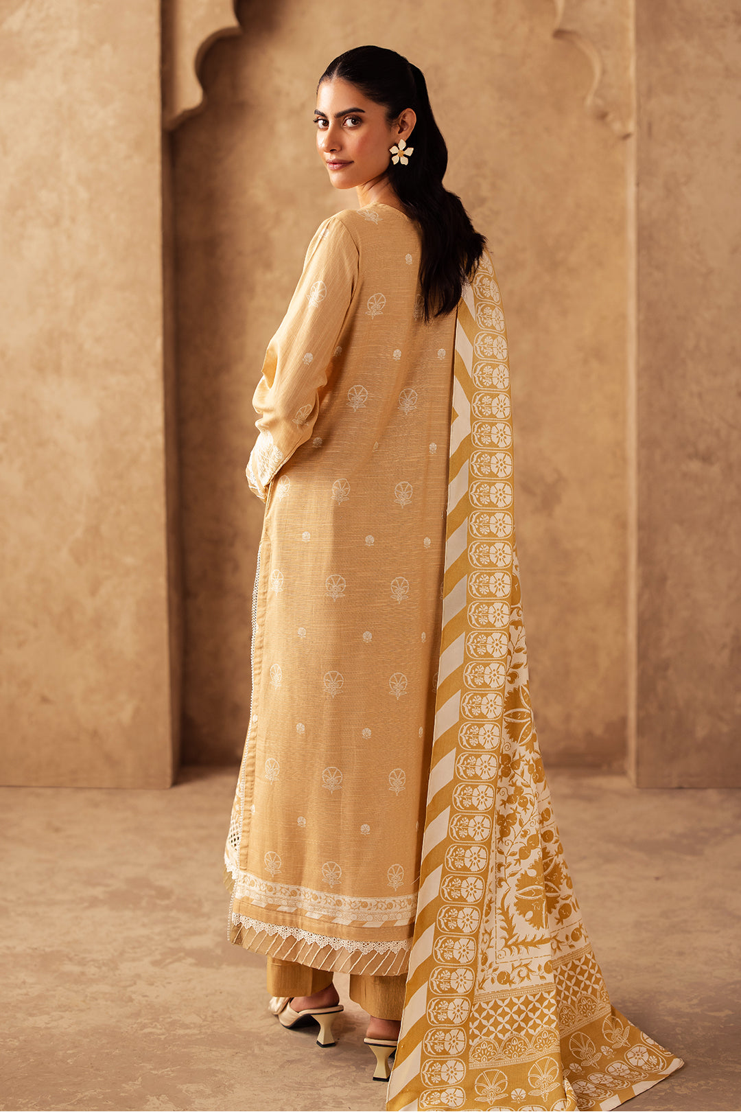 Zellbury | Unstitched 3 Piece Khaddar | Embroidered Shirt Shalwar Shawl - 0310 - House Of Hania