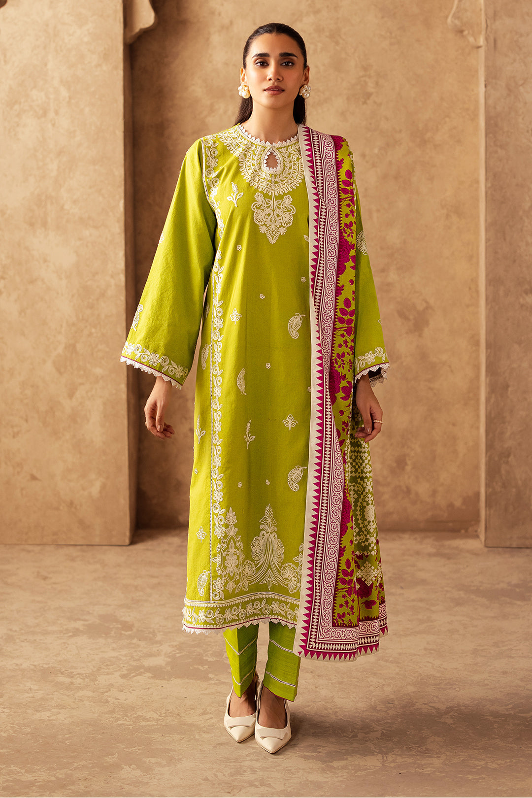 Zellbury | Unstitched 3 Piece Khaddar | Embroidered Shirt Shalwar Shawl - 0316 - House Of Hania