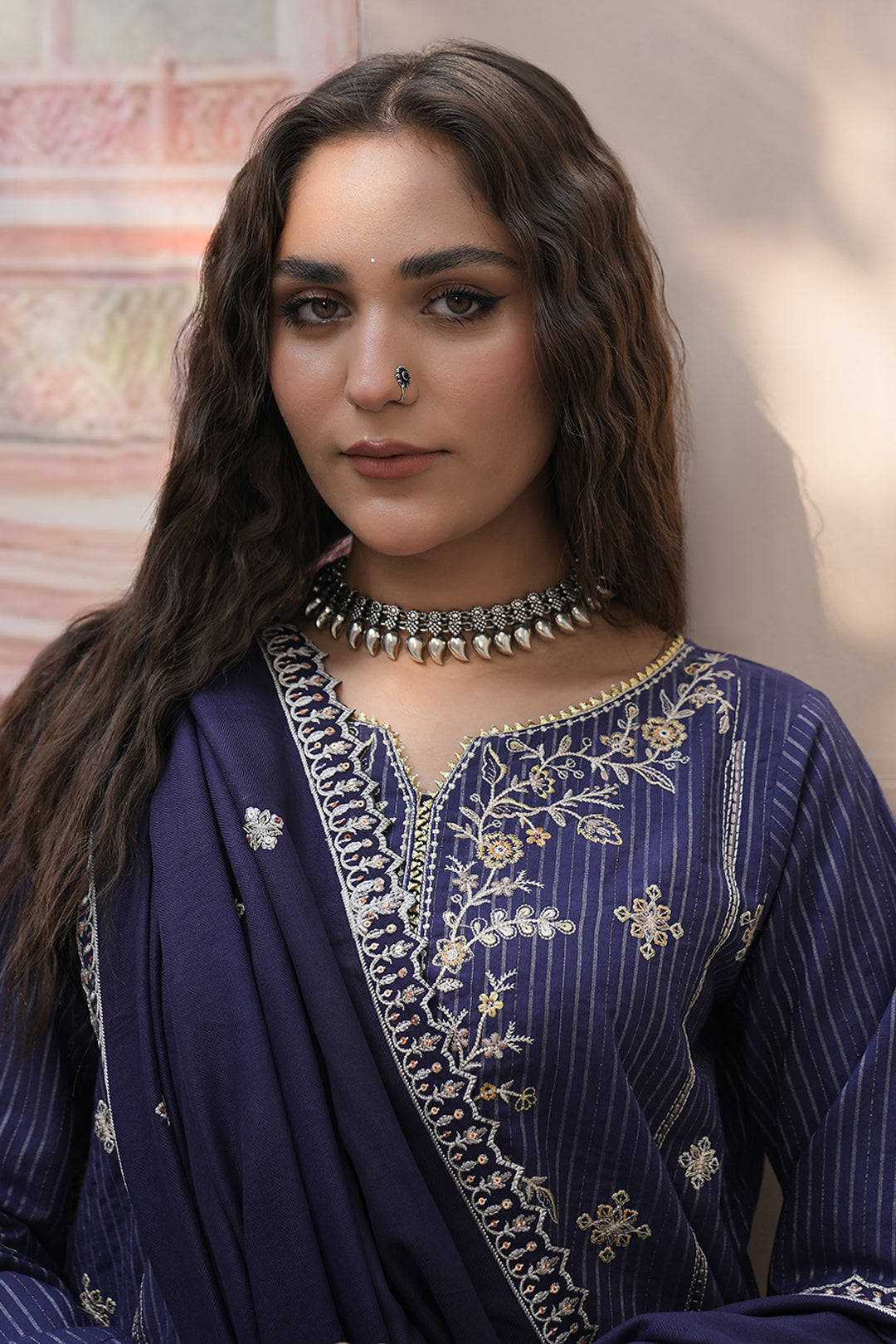Zellbury | Unstitched 3 Piece Khaddar | Embroidered Shirt Shalwar Shawl - 0409 - House Of Hania