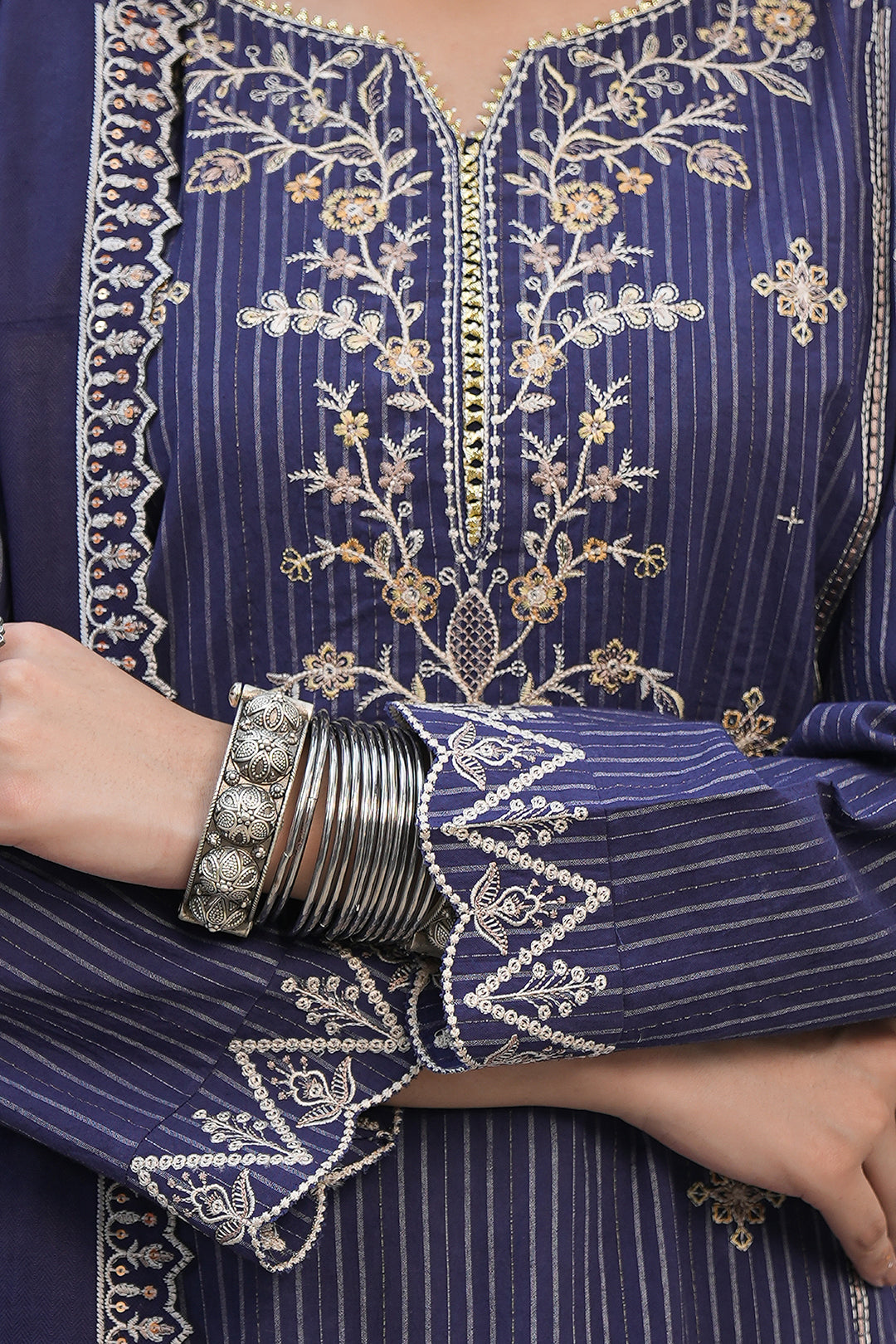 Zellbury | Unstitched 3 Piece Khaddar | Embroidered Shirt Shalwar Shawl - 0409 - House Of Hania