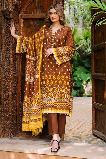 Zellbury | Unstitched 3 Piece Khaddar | Shirt Shalwar Dupatta - 0182 - House Of Hania