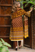 Zellbury | Unstitched 3 Piece Khaddar | Shirt Shalwar Dupatta - 0182 - House Of Hania