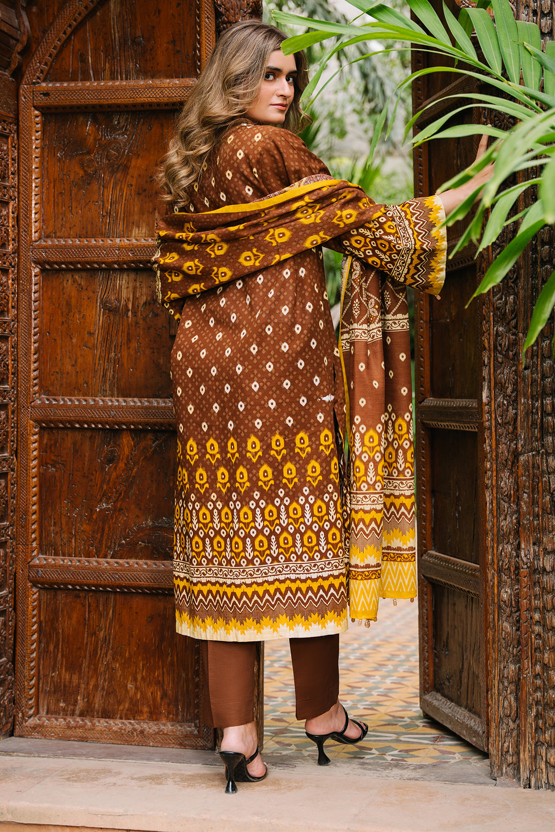 Zellbury | Unstitched 3 Piece Khaddar | Shirt Shalwar Dupatta - 0182 - House Of Hania