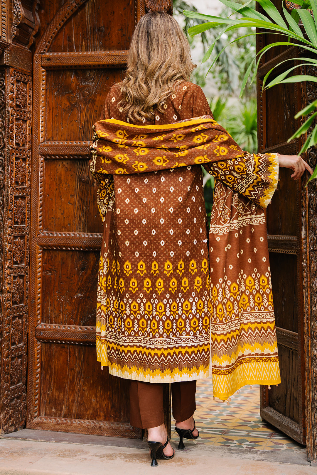 Zellbury | Unstitched 3 Piece Khaddar | Shirt Shalwar Dupatta - 0182 - House Of Hania
