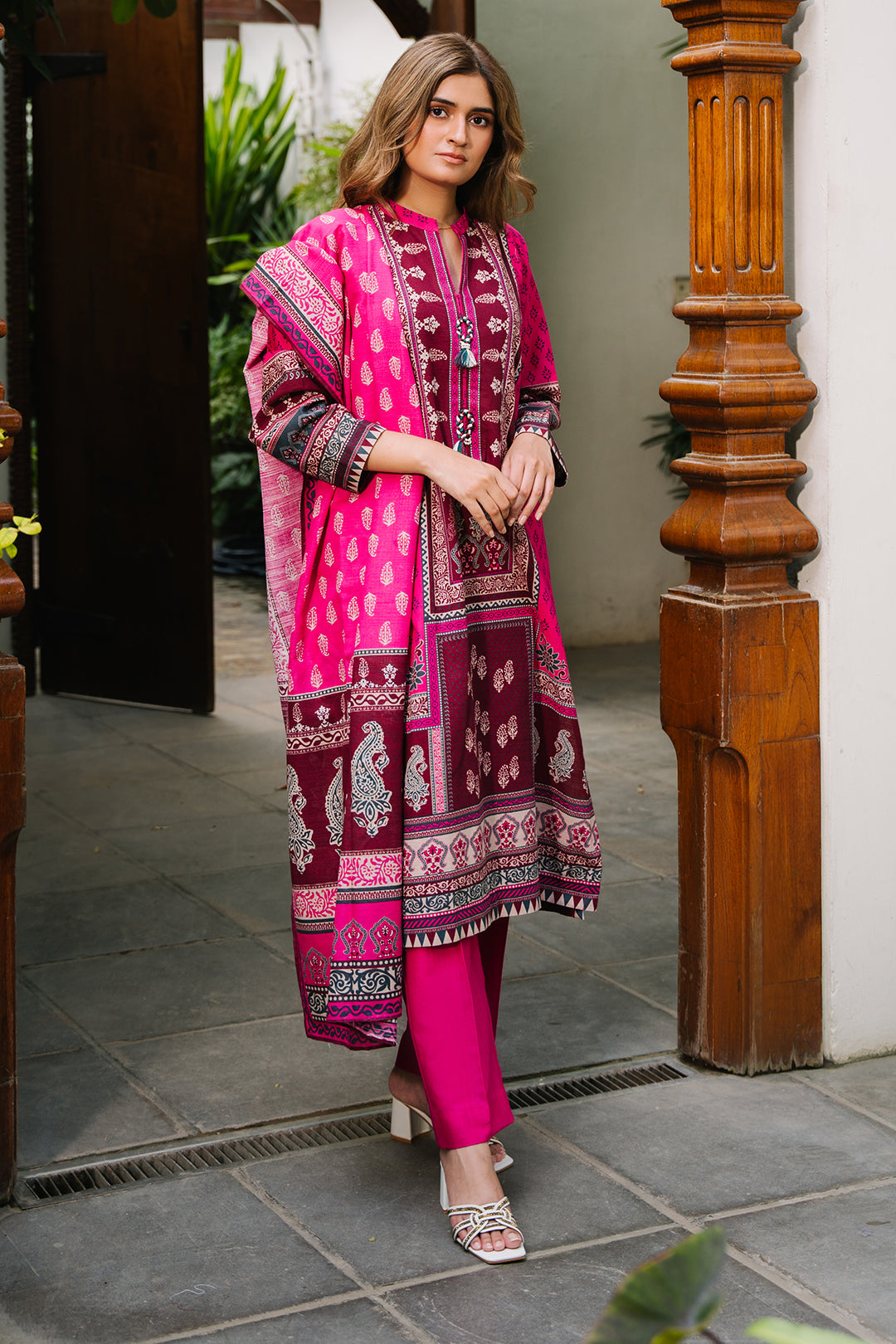 Zellbury | Unstitched 3 Piece Khaddar | Shirt Shalwar Dupatta - 0184 - House Of Hania