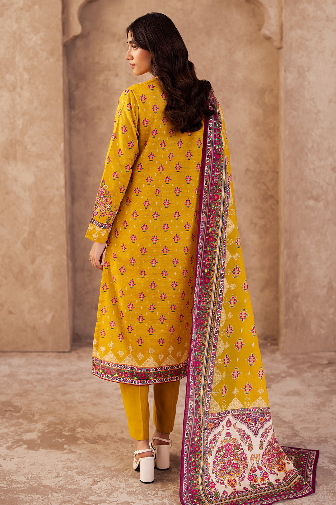 Zellbury | Unstitched 3 Piece Khaddar | Shirt Shalwar Dupatta - 0186 - House Of Hania
