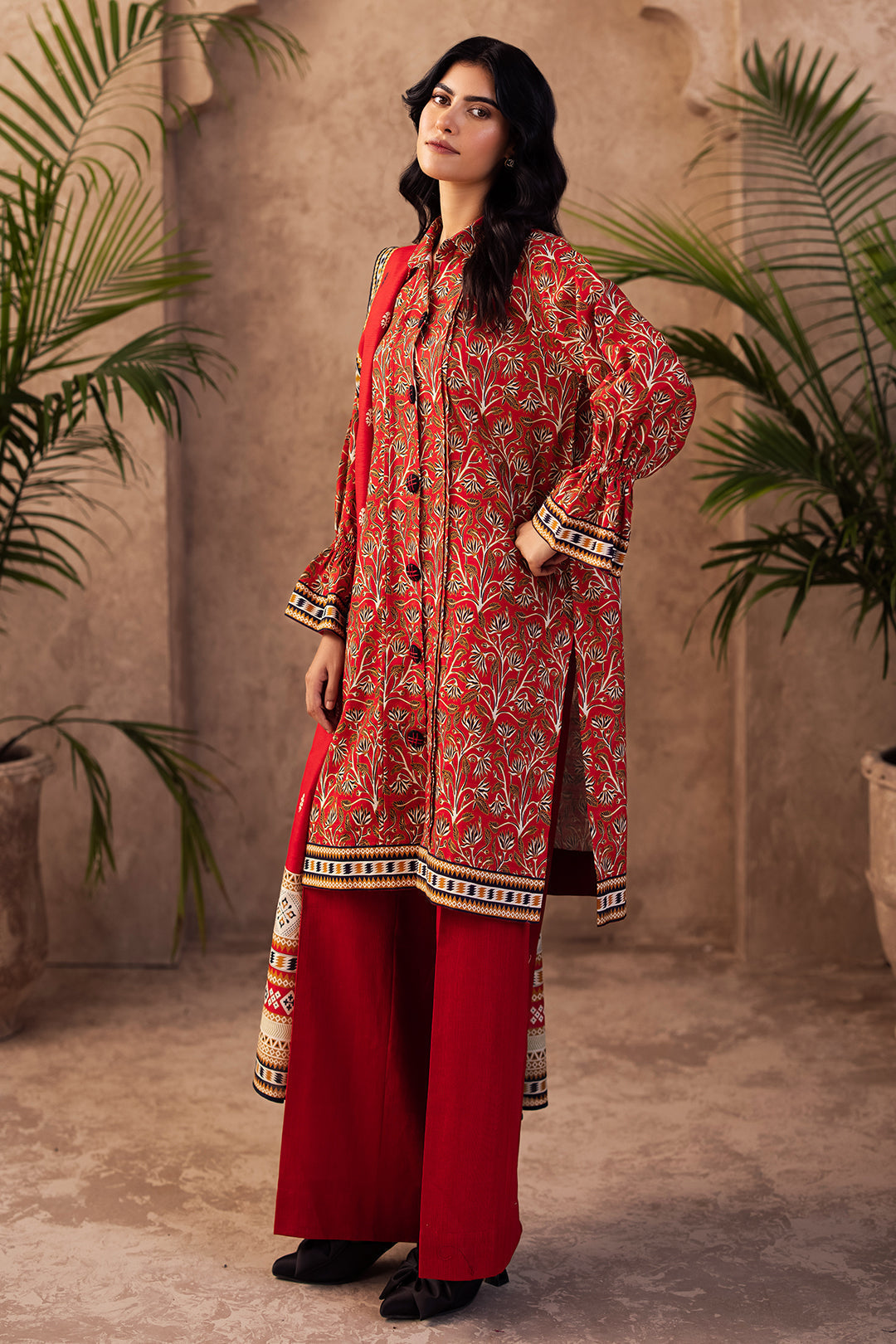 Zellbury | Unstitched 3 Piece Khaddar | Shirt Shalwar Dupatta - 0189 - House Of Hania