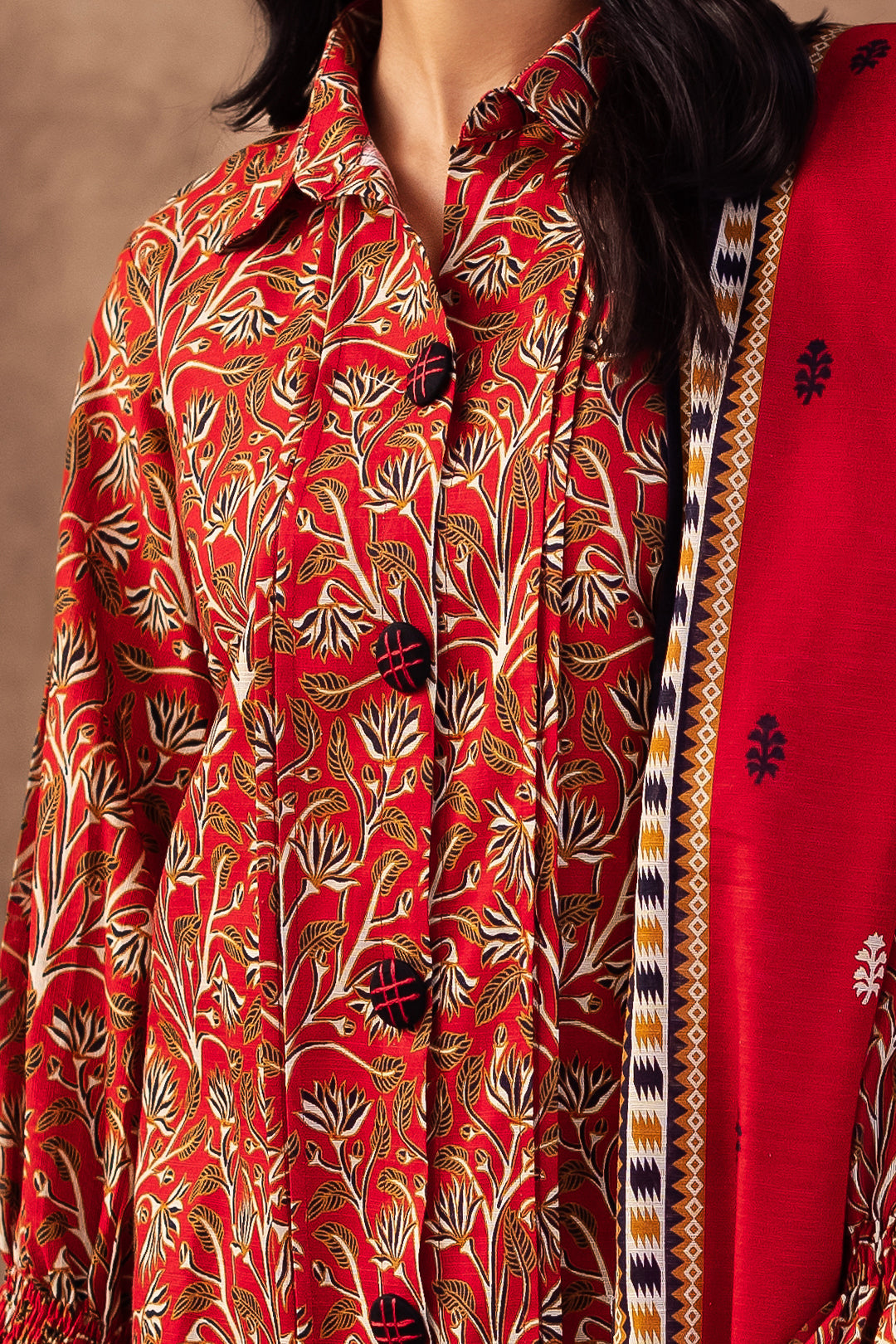 Zellbury | Unstitched 3 Piece Khaddar | Shirt Shalwar Dupatta - 0189 - House Of Hania