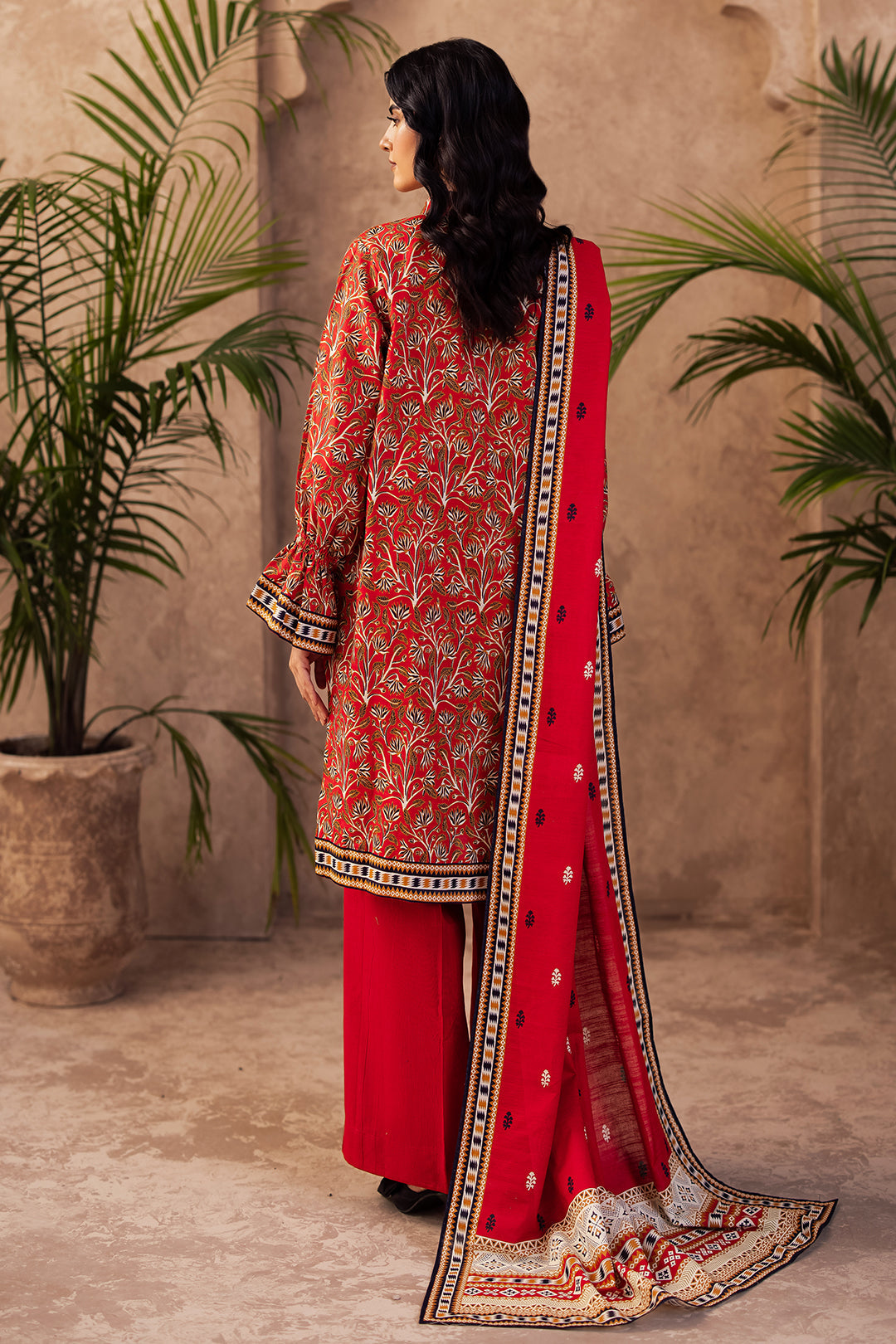 Zellbury | Unstitched 3 Piece Khaddar | Shirt Shalwar Dupatta - 0189 - House Of Hania
