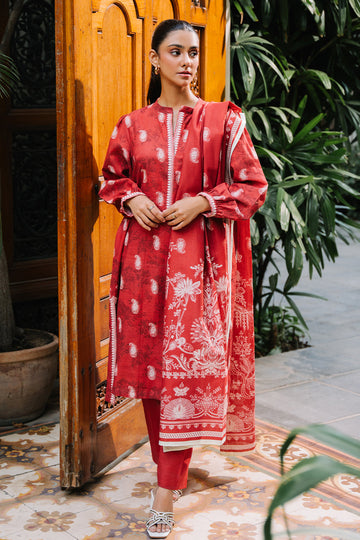 Zellbury | Unstitched 3 Piece Khaddar | Shirt Shalwar Dupatta - 0193 - House Of Hania